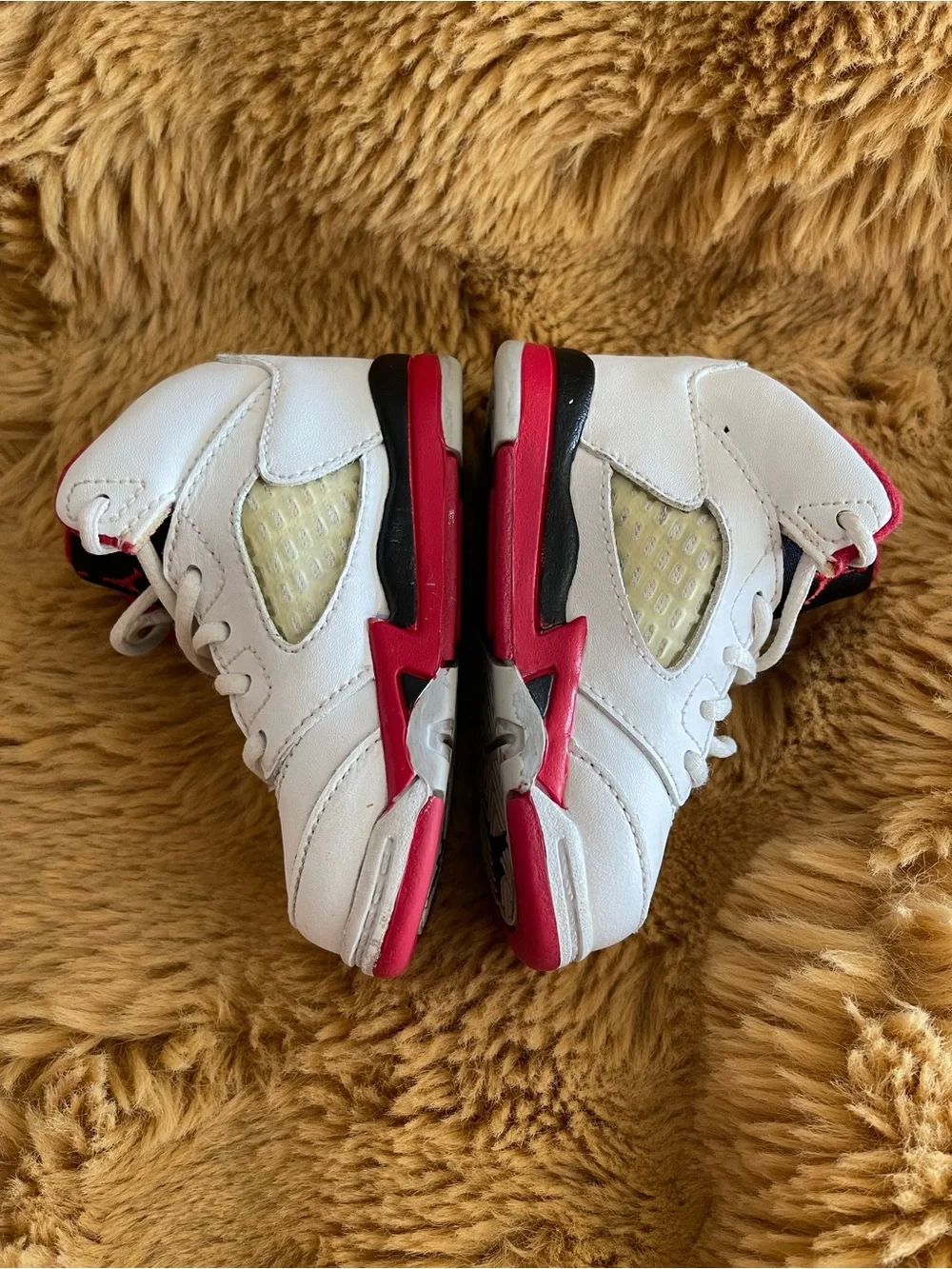 Nike Kids White and Red High-Top Sneakers